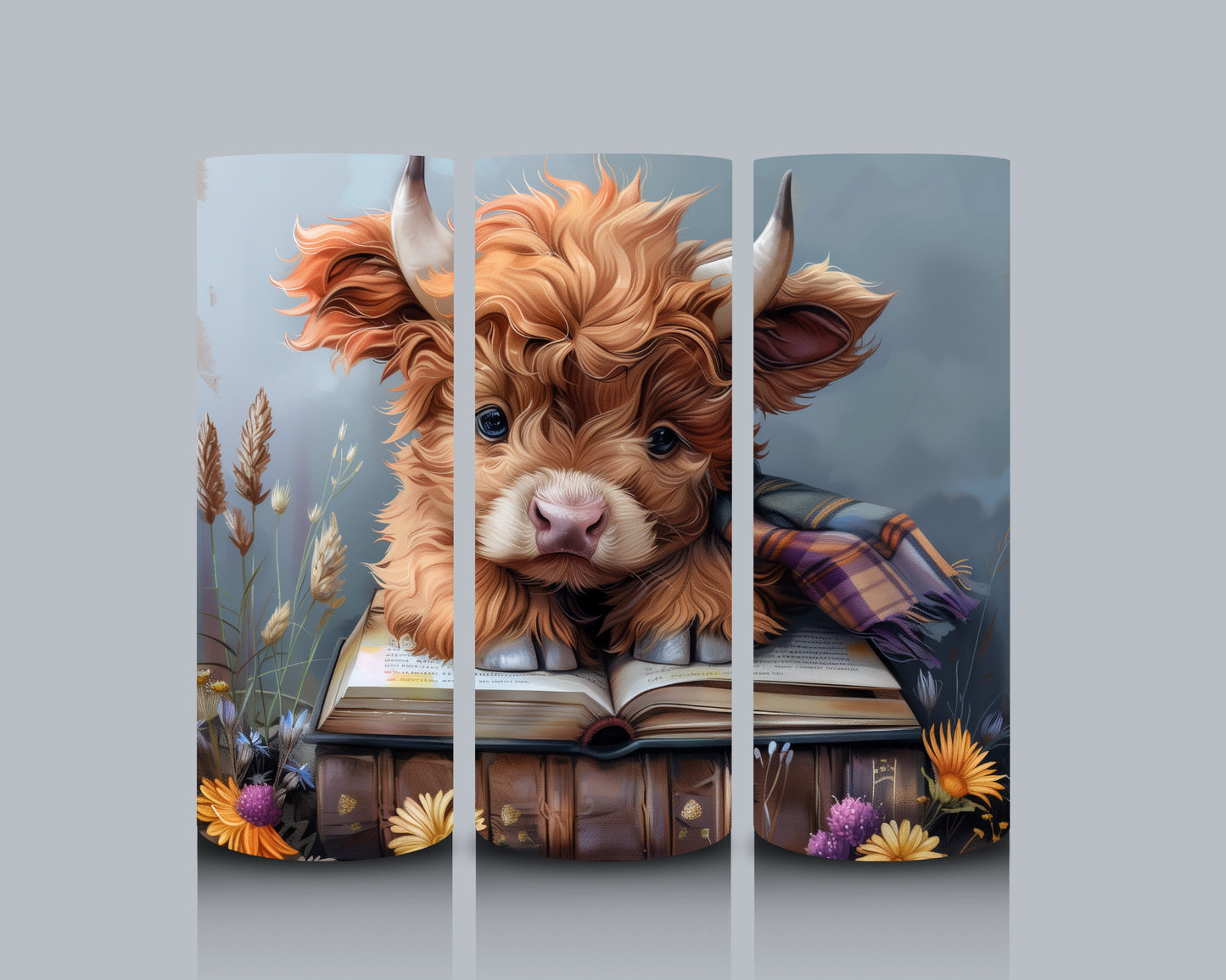 Highland Cow Book Worm